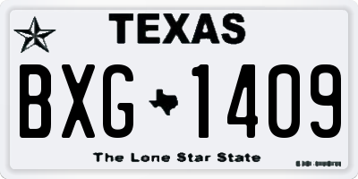 TX license plate BXG1409