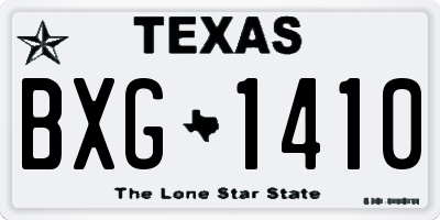 TX license plate BXG1410