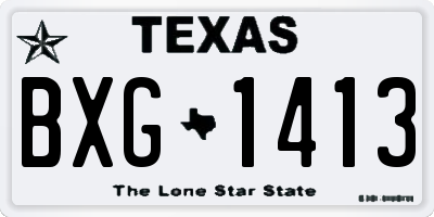 TX license plate BXG1413