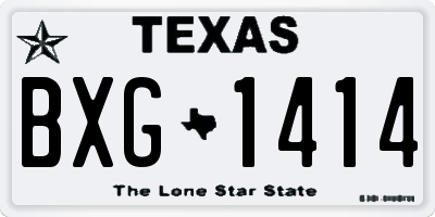 TX license plate BXG1414