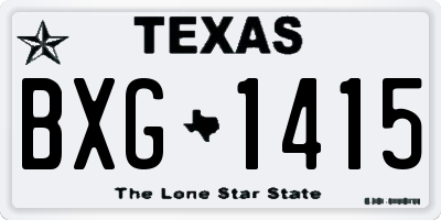 TX license plate BXG1415