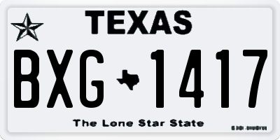 TX license plate BXG1417