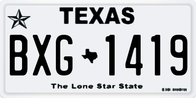 TX license plate BXG1419