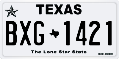 TX license plate BXG1421