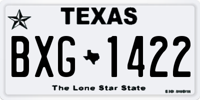 TX license plate BXG1422