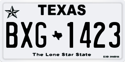 TX license plate BXG1423