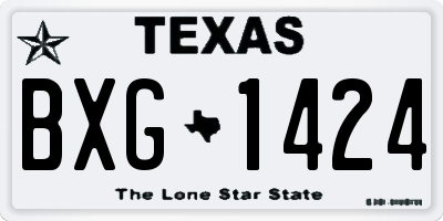 TX license plate BXG1424