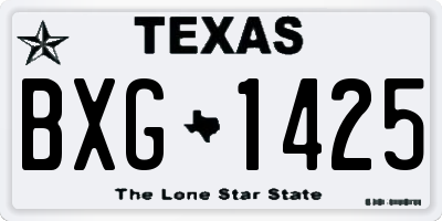 TX license plate BXG1425