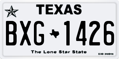 TX license plate BXG1426