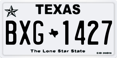 TX license plate BXG1427