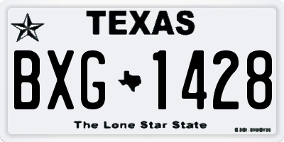 TX license plate BXG1428