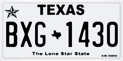 TX license plate BXG1430