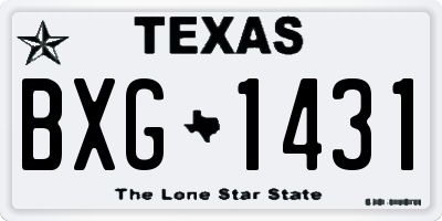 TX license plate BXG1431