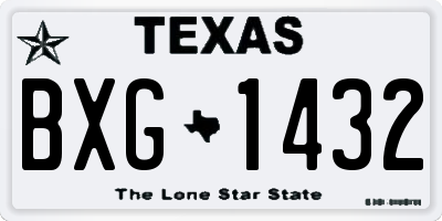 TX license plate BXG1432