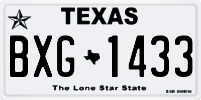 TX license plate BXG1433