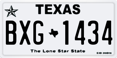TX license plate BXG1434