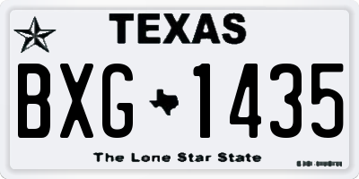 TX license plate BXG1435