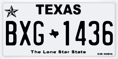 TX license plate BXG1436