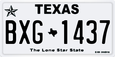 TX license plate BXG1437