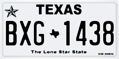 TX license plate BXG1438