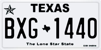 TX license plate BXG1440