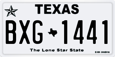 TX license plate BXG1441