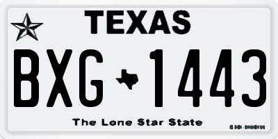 TX license plate BXG1443