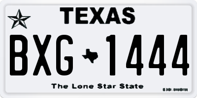 TX license plate BXG1444