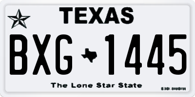 TX license plate BXG1445