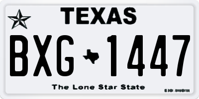TX license plate BXG1447