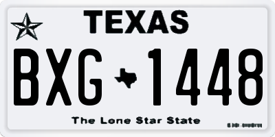 TX license plate BXG1448
