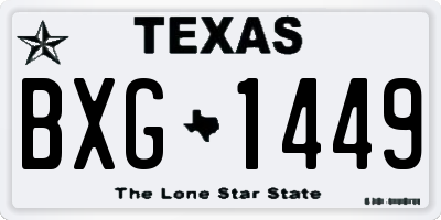 TX license plate BXG1449