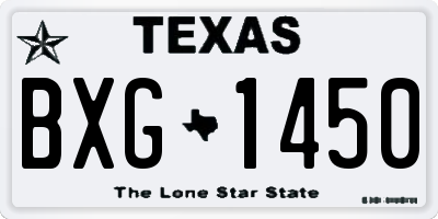 TX license plate BXG1450