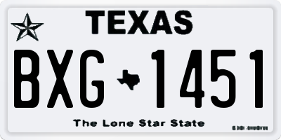 TX license plate BXG1451
