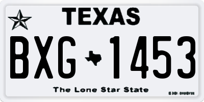 TX license plate BXG1453