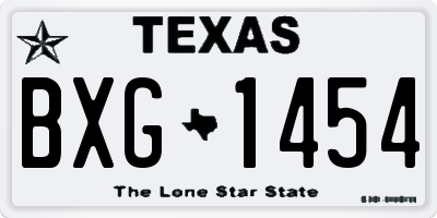TX license plate BXG1454