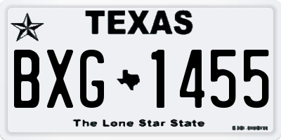 TX license plate BXG1455