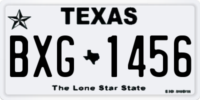 TX license plate BXG1456