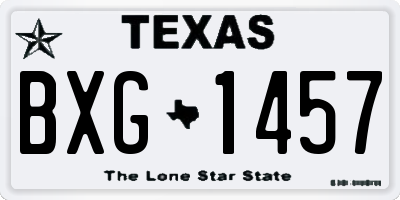 TX license plate BXG1457