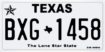TX license plate BXG1458