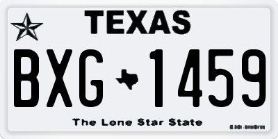 TX license plate BXG1459