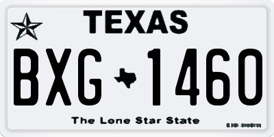 TX license plate BXG1460