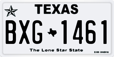 TX license plate BXG1461