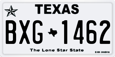 TX license plate BXG1462