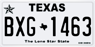 TX license plate BXG1463