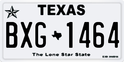 TX license plate BXG1464