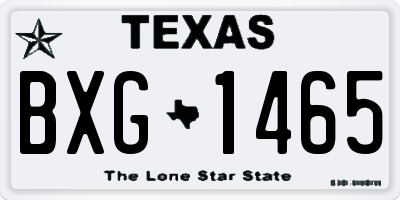 TX license plate BXG1465