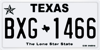 TX license plate BXG1466