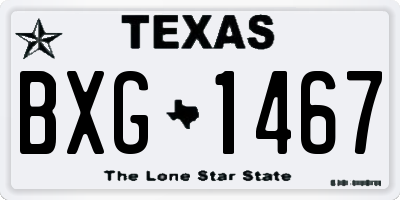 TX license plate BXG1467