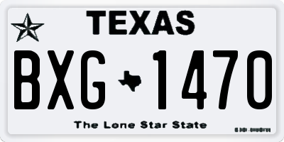 TX license plate BXG1470